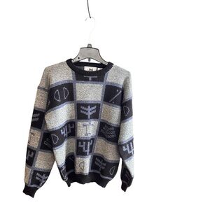 Vintage JED men's blue gray wool blend pullover sweater Sz M